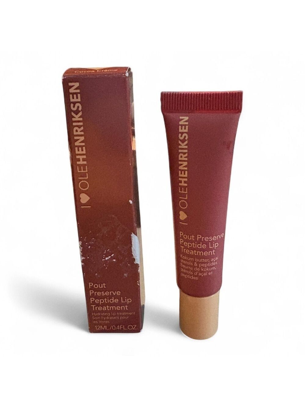 Ole Henriksen Pout Preserve Peptide Lip Treatment in Cocoa Crème 12 ml NIB